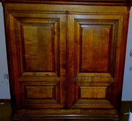 Antique Belgiun Wood Armoire with Double Doors