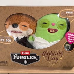 Fuggler Wedding Fuggs 9" LIMITED EDITION Tooth Ring Teddy Bear Rabbit 2 Pack NEW