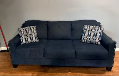 Navy Blue Fabric Sofa