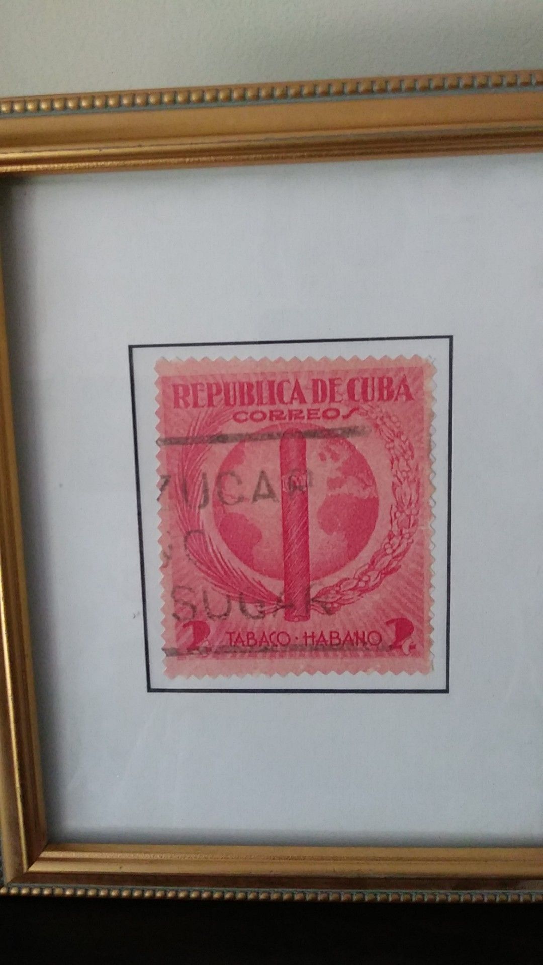 Frame Enlarged Cuban Stamp Picture