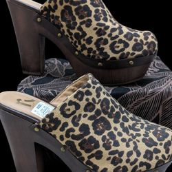 Leopard Platform Slide Ins