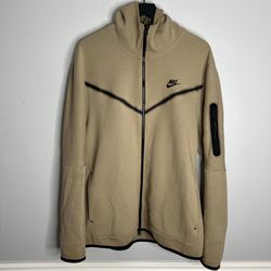 Nike Tech Full Zip Hoodie Mens XLT Tall Khaki Beige CU4489-247