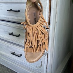 Chestnut Fringe Sandals 