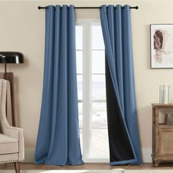 Rutterllow 100% Blackout Curtain 84 Inch Length 2 Panels Set, Room Darkening