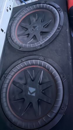 Dual Kicker CompVR Subwoofers in Enclosure