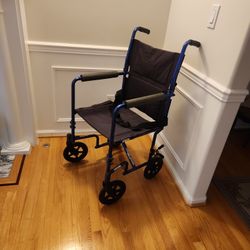 Folding 19" Aluminum Transport Chair Holds 300 Lbs