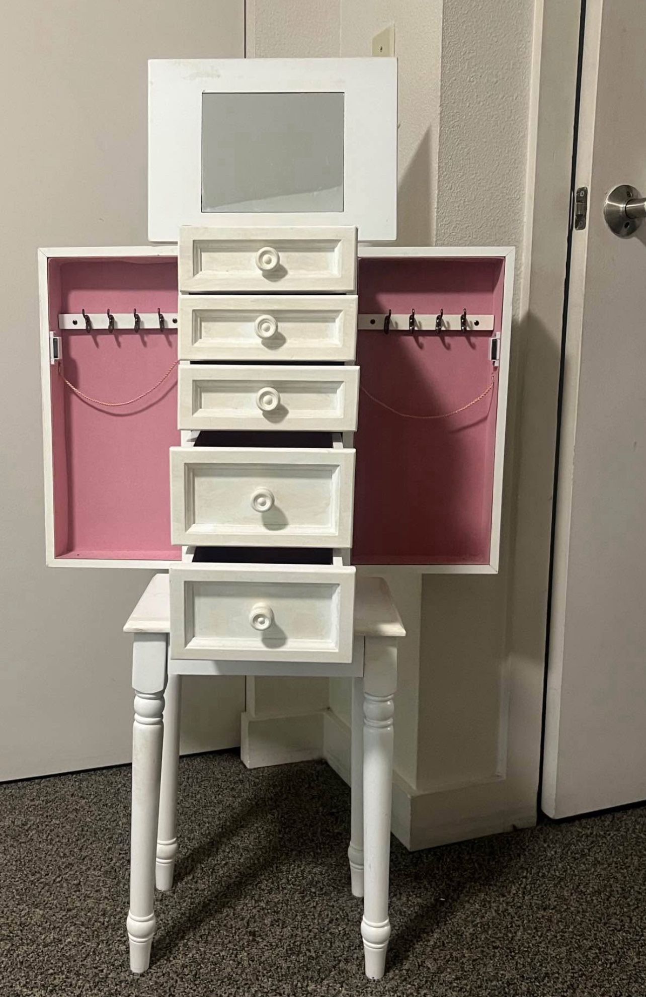 Jewelry Storage Cabinete White Tabl...