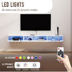 63IN Floating TV Stand for 32IN-70IN TV with LED Lights