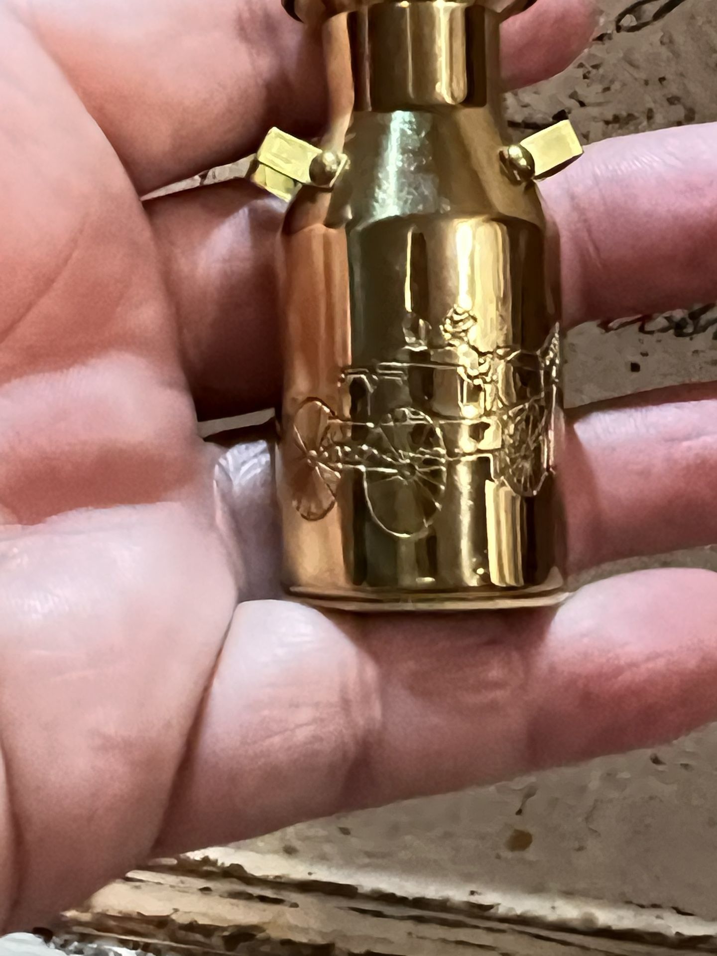 Vintage Brass Small Mini Milk Can