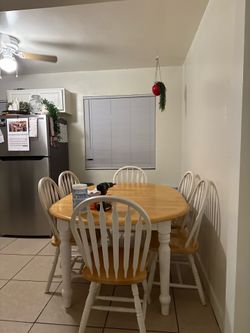 Wood/ white kitchen table