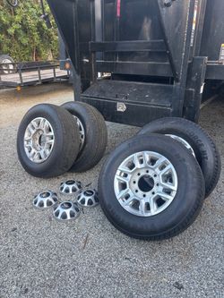 Chevy Silverado Wheels with Tires and Center Caps