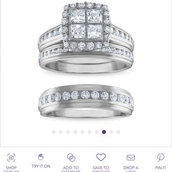 Wedding Ring Set 2 Carrot Lab Grown Diamonds 