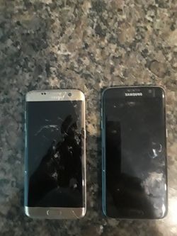 2 Samsung Galaxy S7 edge cell phones
