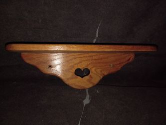 Wooden Wall Shelf with Heart Cutout