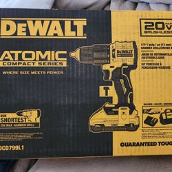Dewalt 20V 1/2 in. hammer drill with 3ah battery, bag, and charger included (DCD799L1)