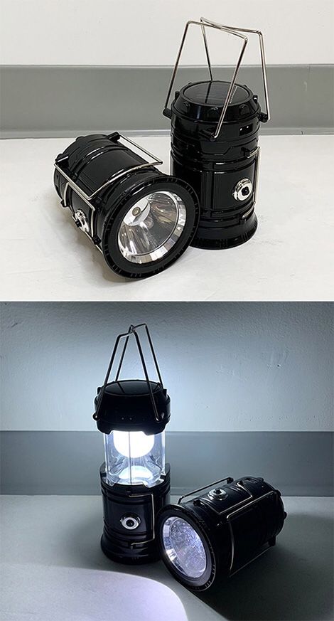 (New in box) $10 (Pack of 2) Camping Light Flashlight Lantern Lamp Solar Charging or Adapter