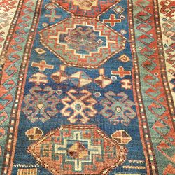 Antique Caucasian Beautiful Area Rug.