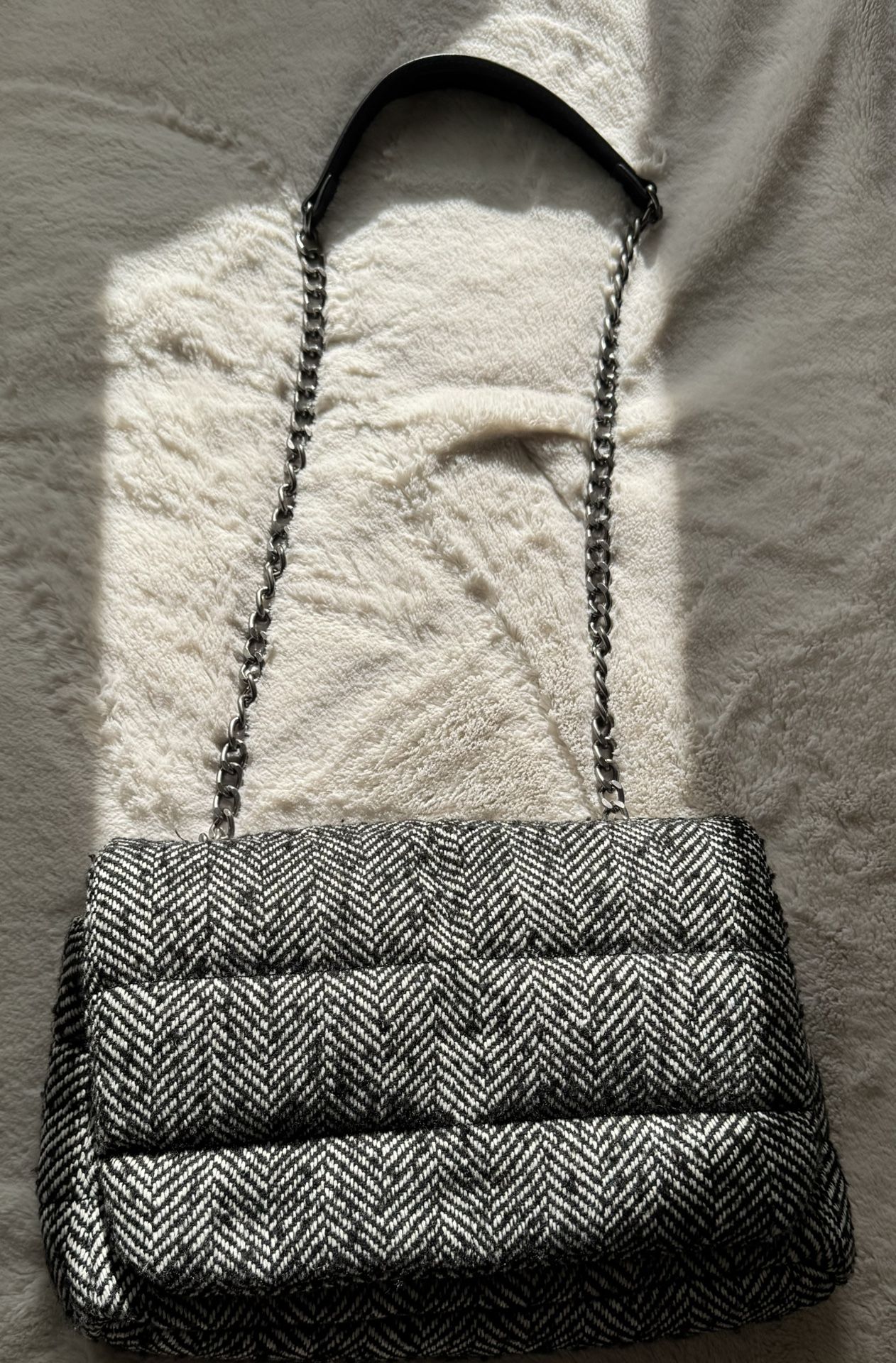 🔥Sale -51%🔥 ZARA Limited Edition Quilted Bag – Wool Blend, Herringbone, Excellent Condition.🔥