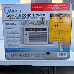 Midea 6,000 BTU Window AC with Remote – New