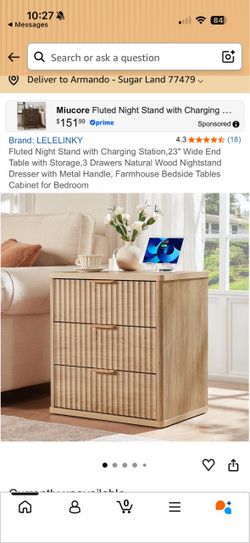 Fluted Charging Night Stand