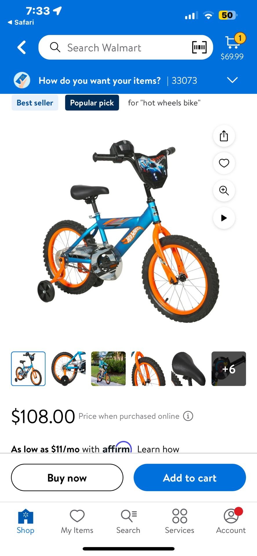 Hot wheels Bicycle BMX For 5-7 Years 16 Inch