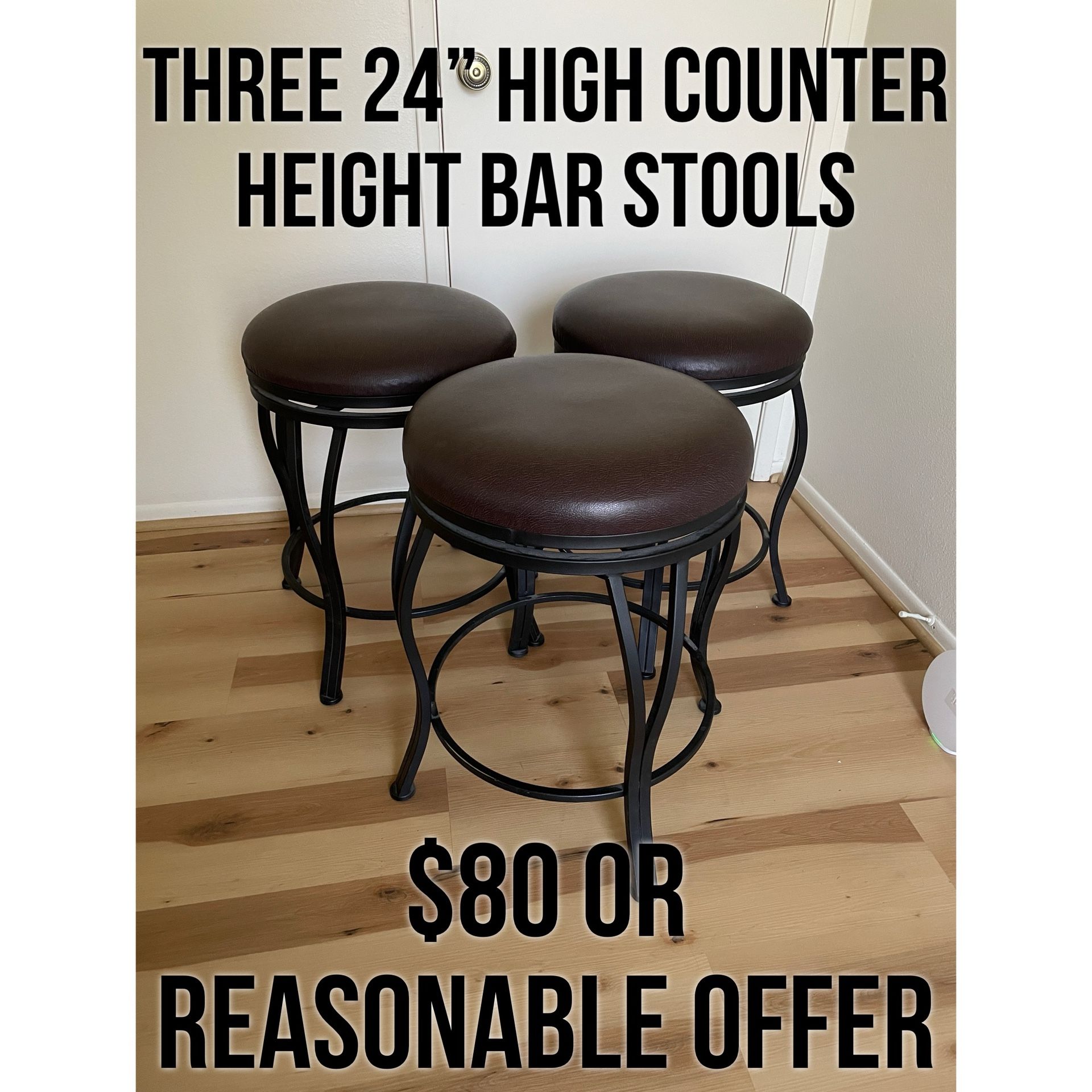 Three Counter Height Bar Stools