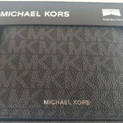 MK Micheal Kors Slim Bi Fold Jet Set Wallet Black

