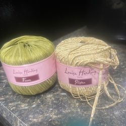 Louisa Harding Glisten Gold Color 4 Ribbon Yarn Lot of 2