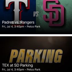 Padres Fri 7/4 (July 4th ) 3:40 Game Section 121 Row 40 4 Tix (aisle) 