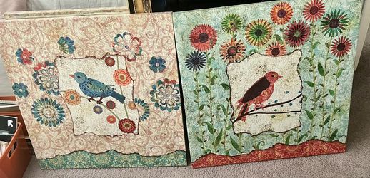 Canvas Decorative Birds Frames Two