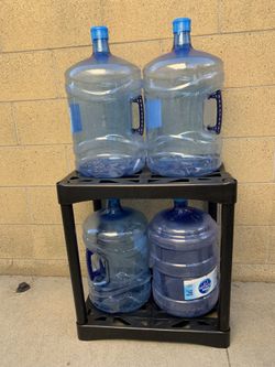 Water jugs And Storage Shelves