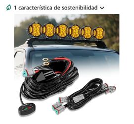 6-Wire Auxbeam Wiring Harness Kit, All-terrain LED Modules, Waterproof On and Off Switch, 12V Power Relay, 40A Extension Wiring Harness, DT 2-Pin Blad