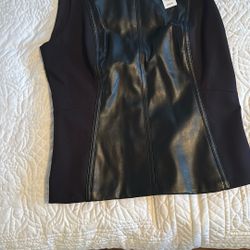 Faux Leather And Polyester Vest