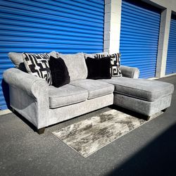 Gray Modern Reversible Sectional Sofa