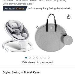 Munchkin® Bluetooth Enabled On-The-Go Baby Swing with Travel Carrying Case