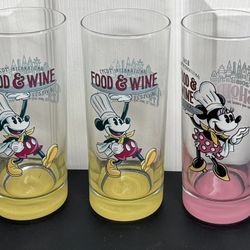 NEW Disney Epcot Collectible Glasses Food and Wine $30 for All xox