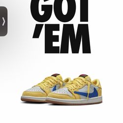 Jordan 1 Low  Canary Yellow Travis Scott 