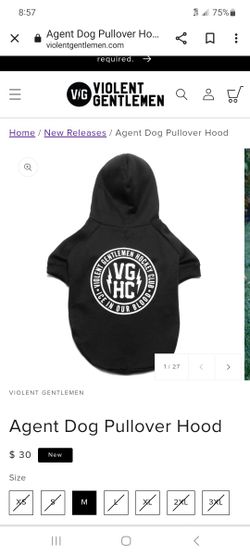 Violent Gentleman Dog Pullover Hoodie Siz Large Brand New