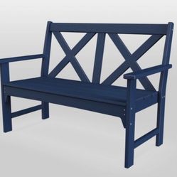 New Other Threshold Shawboro POLYWOOD Outdoor Patio Bench - Navy 