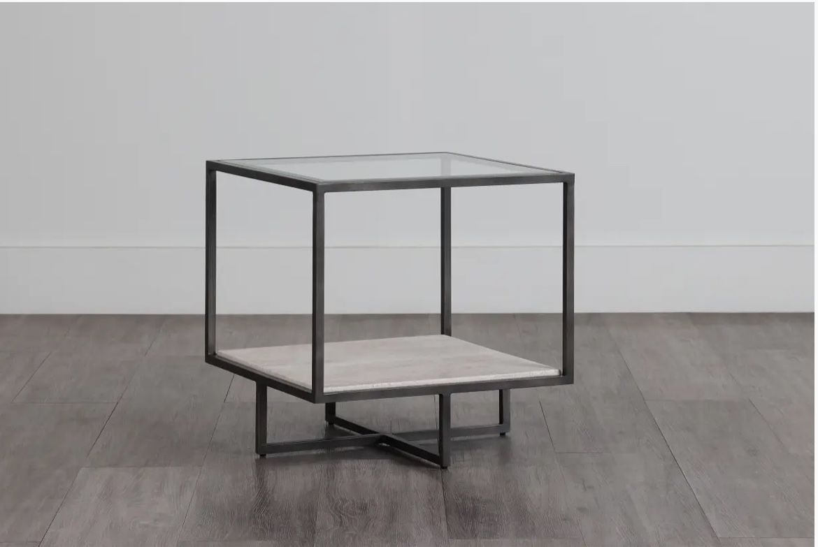 New! Glass End Table By Bernhardt