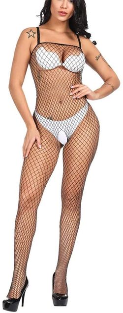 BLACK FISHNET BODYSTOCKING