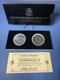 1977 Eisenhower $1 Dollar 2-Coin Collection Set