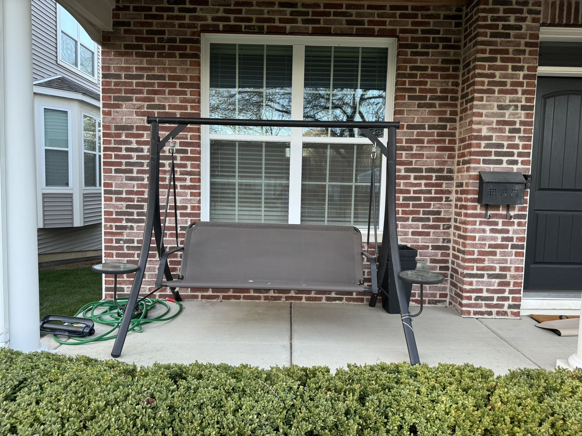 Three Person Steel Bench Swing