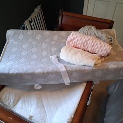 Wooden Changing Table with Pads & Covers