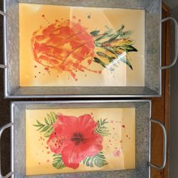Tropical-themed Serving Tray Set