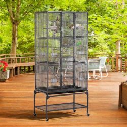 Extra Large Parrots Birds Flight Cage With Detachable Rolling Stand 
