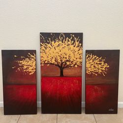 Gold Textured Canvas Set