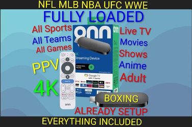 Onn Streaming Device 4k TV $100. Total price Already Setup Ready for your TV Lowest Price