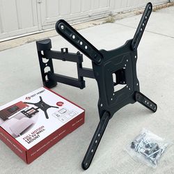 (NEW) $19 TV Wall Mount for 17-55 Inches, Full Motion Swivel Tilt VESA 400x400mm, Max Weight 66Lbs