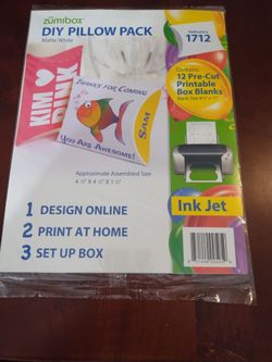 New DIY Pillow Pack Box Paper Craft Printable Kit Template 1712